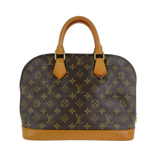 LOUIS VUITTON Handbag M51130 PVC, Leather Brown Gold Metal Handbag Monogram Alma PM Women Used Authentic
