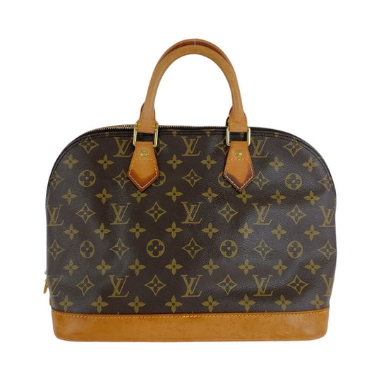 LOUIS VUITTON Handbag M51130 PVC, Leather Brown Gold Metal Handbag Monogram Alma PM Women Used Authentic