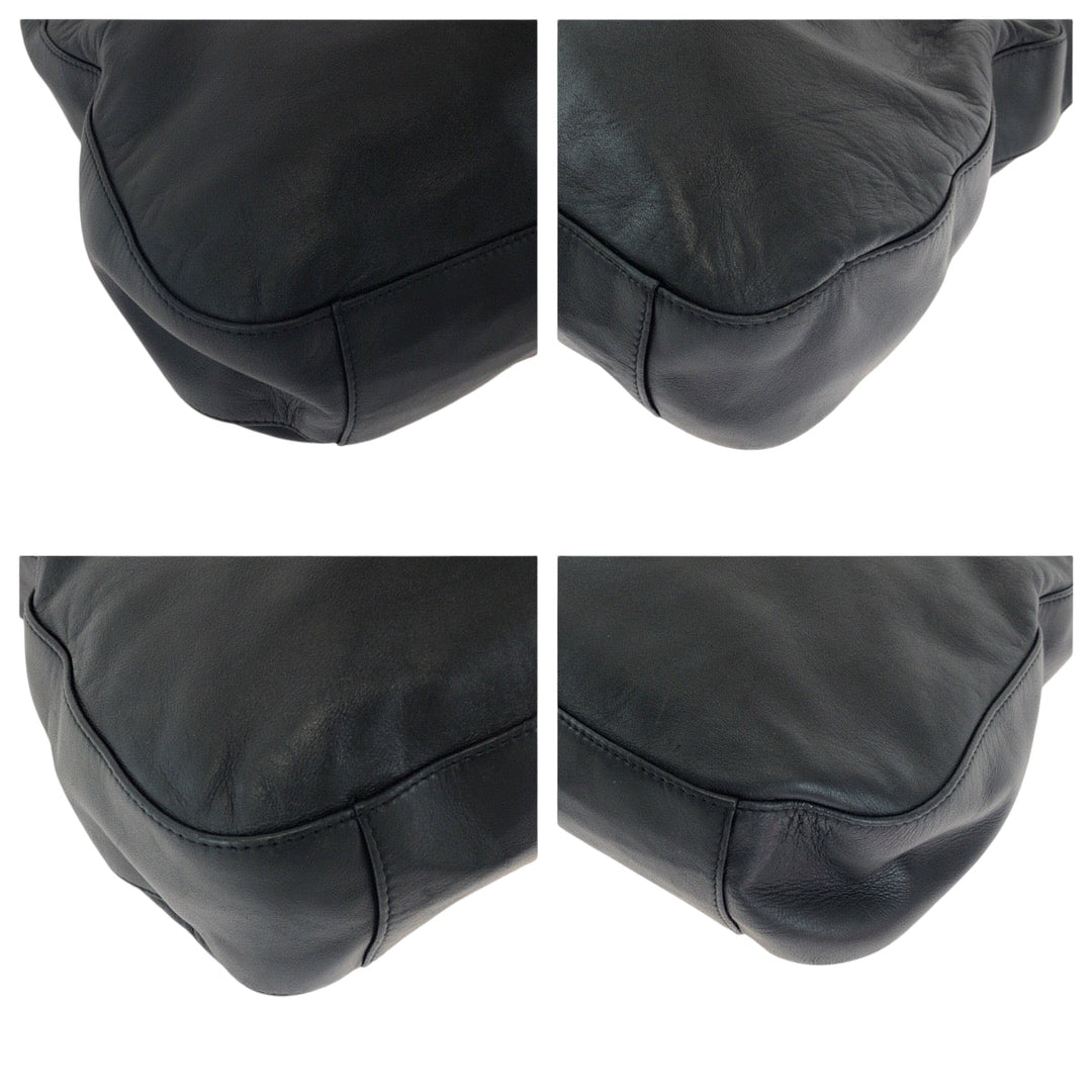PRADA Shoulder Bag Plastic, Leather Black black Hobo Plastic Handle Shoulder Bag Plat Stick handle logo Women Used Authentic