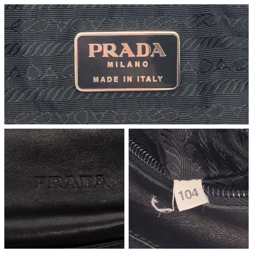 PRADA Shoulder Bag Plastic, Leather Black black Hobo Plastic Handle Shoulder Bag Plat Stick handle logo Women Used Authentic