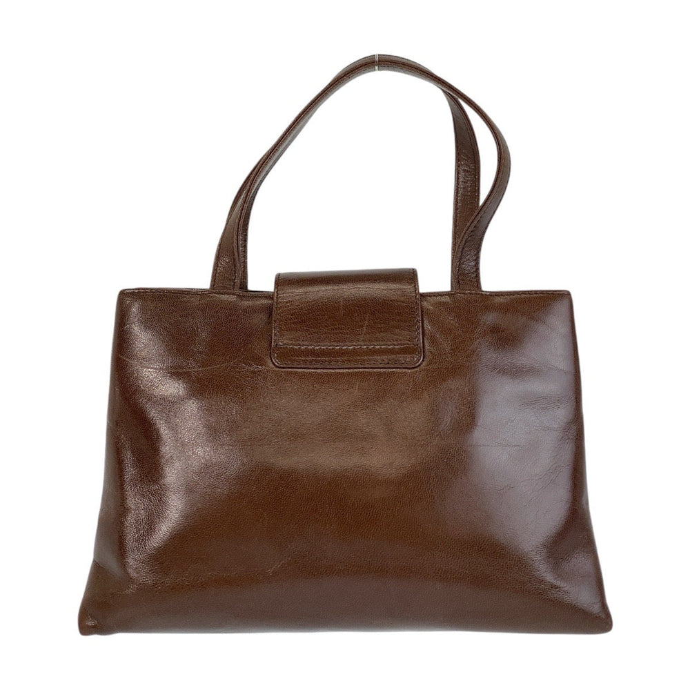 BVLGARI Shoulder Bag leather Brown Gold Metal Shoulder Bag Handbag 2way Women Used Authentic