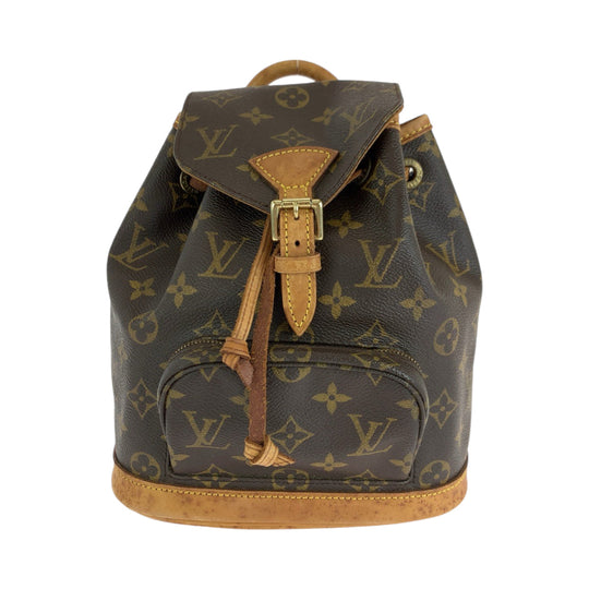 LOUIS VUITTON Backpack M51137 PVC Brown Backpack Backpack Monogram Mini Montsouris Women Used Authentic