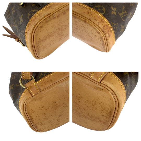 LOUIS VUITTON Backpack M51137 PVC Brown Backpack Backpack Monogram Mini Montsouris Women Used Authentic