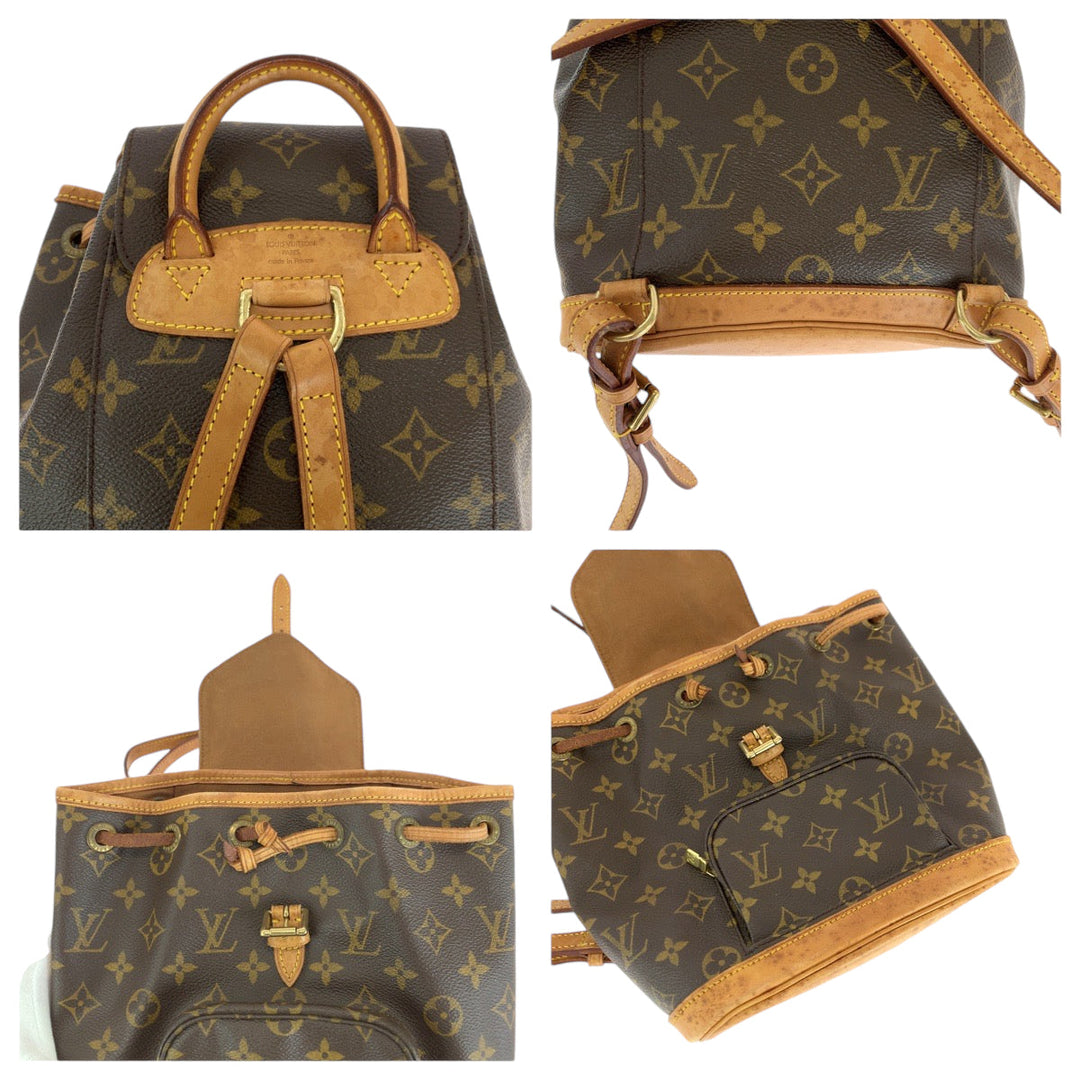LOUIS VUITTON Backpack M51137 PVC Brown Backpack Backpack Monogram Mini Montsouris Women Used Authentic