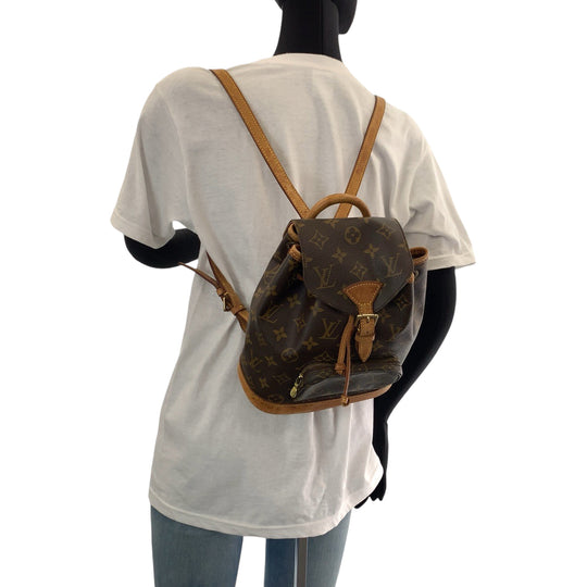LOUIS VUITTON Backpack M51137 PVC Brown Backpack Backpack Monogram Mini Montsouris Women Used Authentic