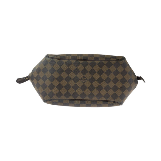 LOUIS VUITTON Handbag N51174 PVC Brown Gold Metal Handbag Shoulder Bag Damier Ebene Belem MM Women Used Authentic