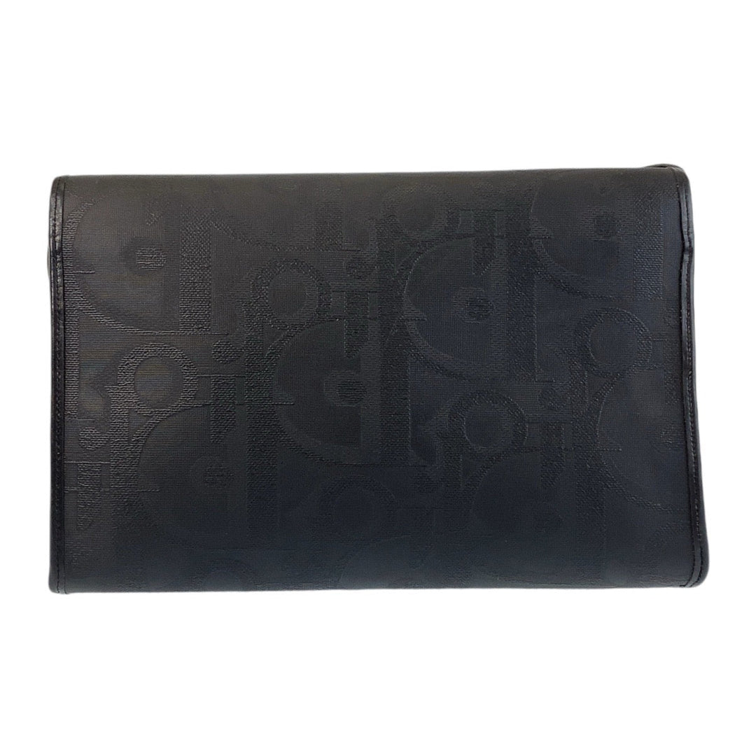 Christian Dior Shoulder Bag PVC Black GoldMetal Crossbody Shoulder Bag Messenger Bag Trotter Women Used Authentic