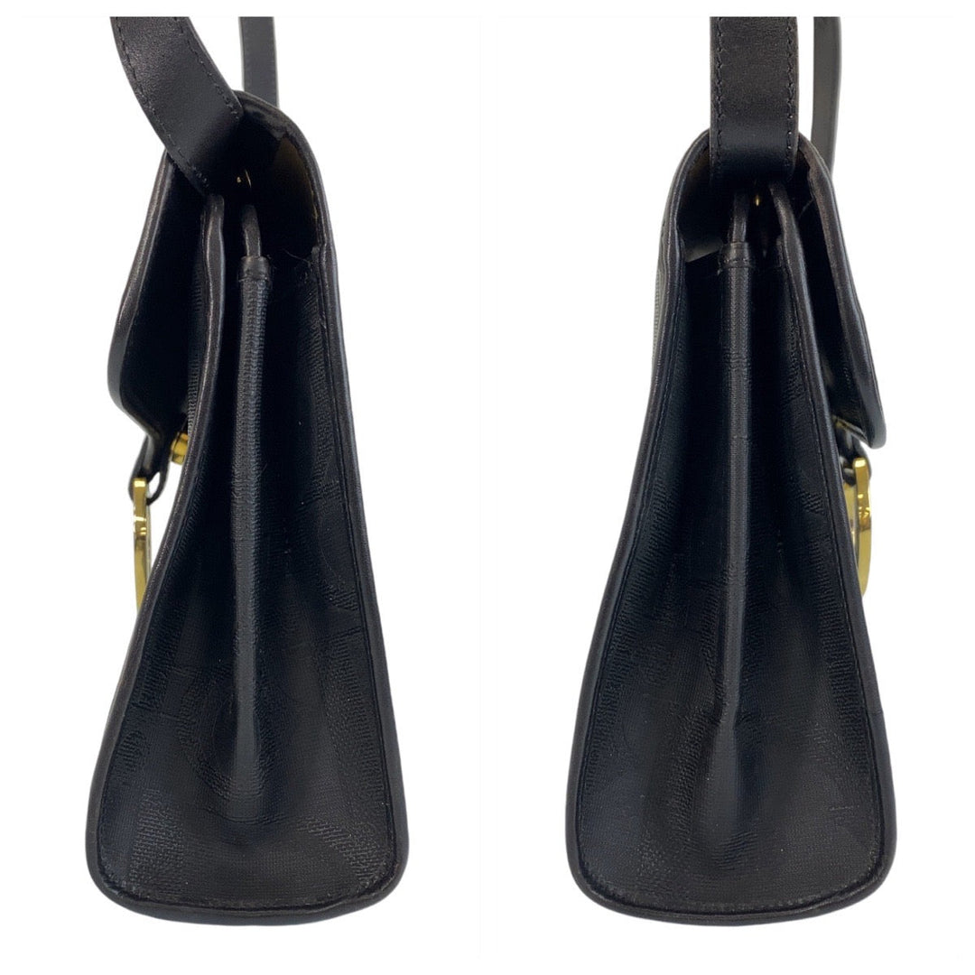 Christian Dior Shoulder Bag PVC Black GoldMetal Crossbody Shoulder Bag Messenger Bag Trotter Women Used Authentic