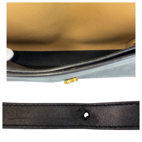 Christian Dior Shoulder Bag PVC Black GoldMetal Crossbody Shoulder Bag Messenger Bag Trotter Women Used Authentic