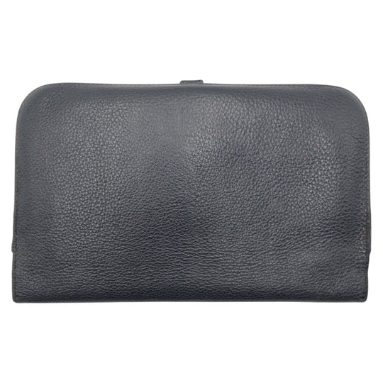 HERMES Long Wallet Purse Taurillon Clemence black Dogon GM