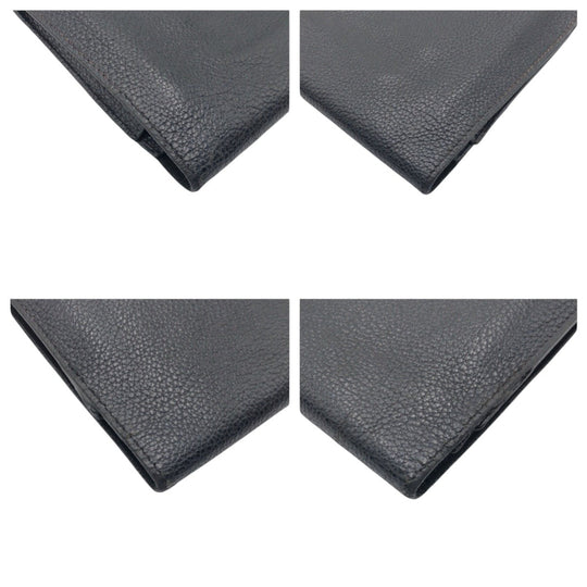HERMES Long Wallet Purse Taurillon Clemence black Dogon GM