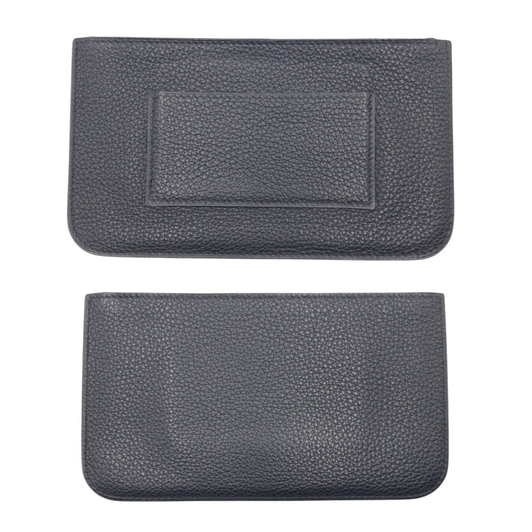 HERMES Long Wallet Purse Taurillon Clemence black Dogon GM