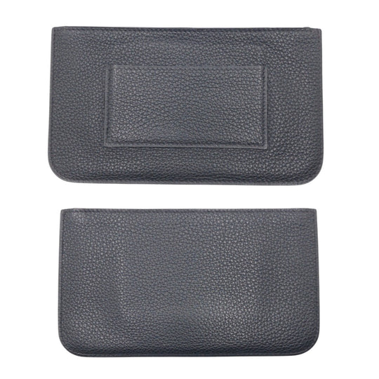 HERMES Long Wallet Purse Taurillon Clemence black Dogon GM
