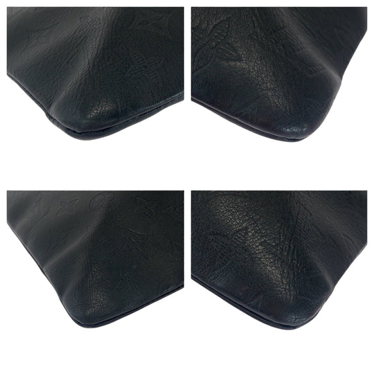 LOUIS VUITTON Clutch bag M62903 leather Black black Clutch bag business bag Monogram shadow Pochette Discovery mens Used Authentic