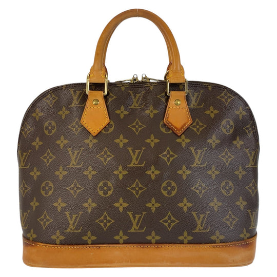 LOUIS VUITTON Handbag M51130 PVC, Leather Brown Gold Metal Handbag Monogram Alma Women Used Authentic