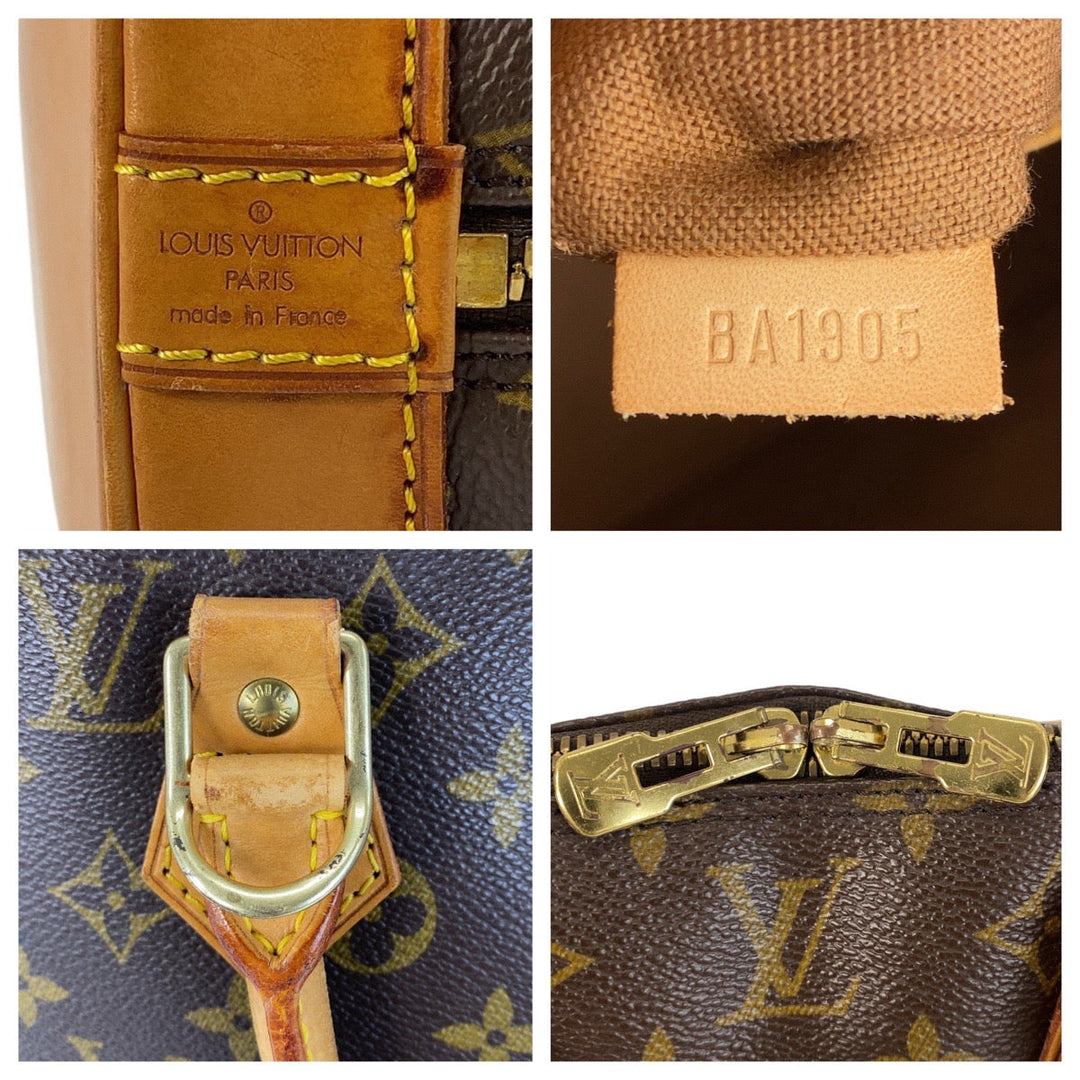 LOUIS VUITTON Handbag M51130 PVC, Leather Brown Gold Metal Handbag Monogram Alma Women Used Authentic