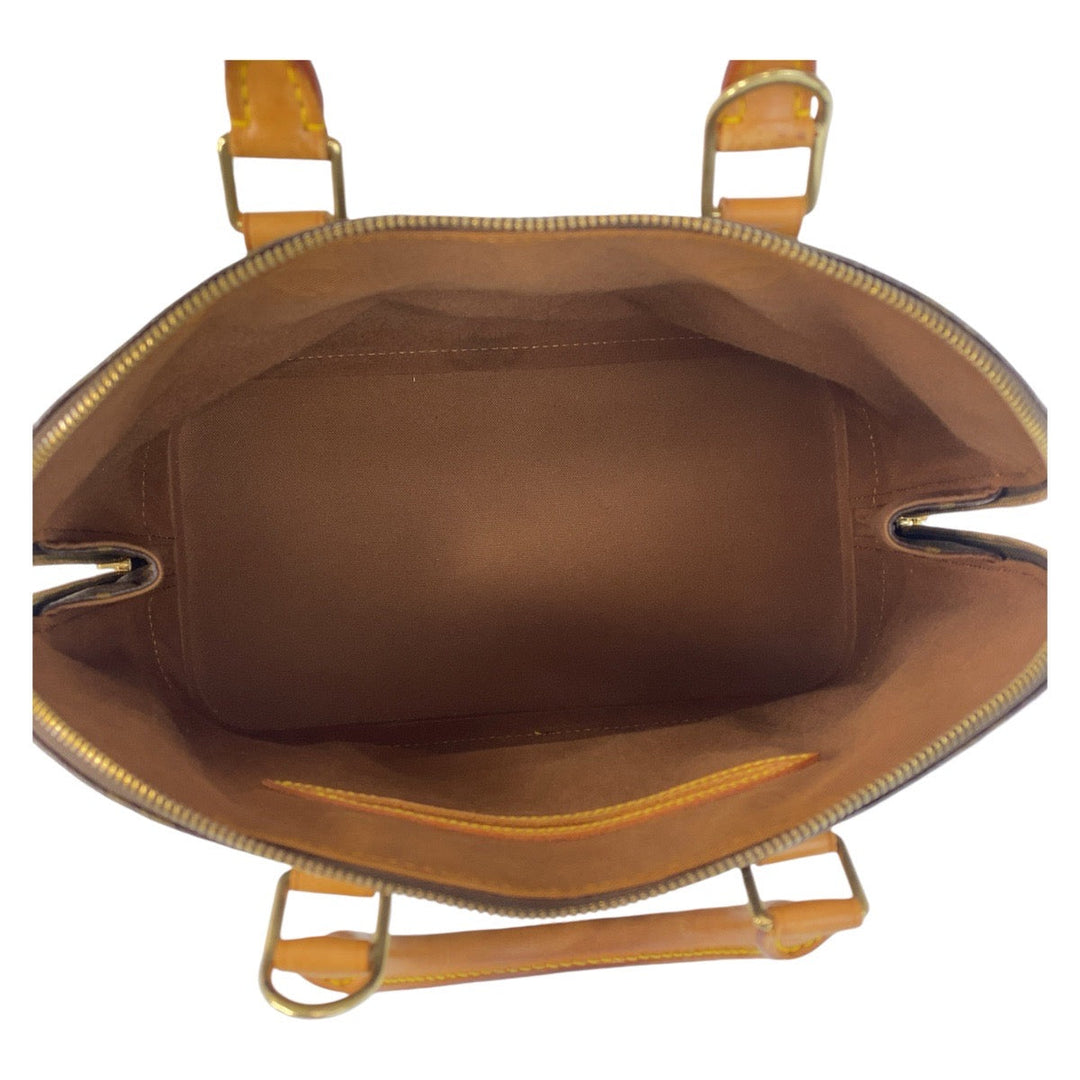LOUIS VUITTON Handbag M51130 PVC, Leather Brown Gold Metal Handbag Monogram Alma Women Used Authentic