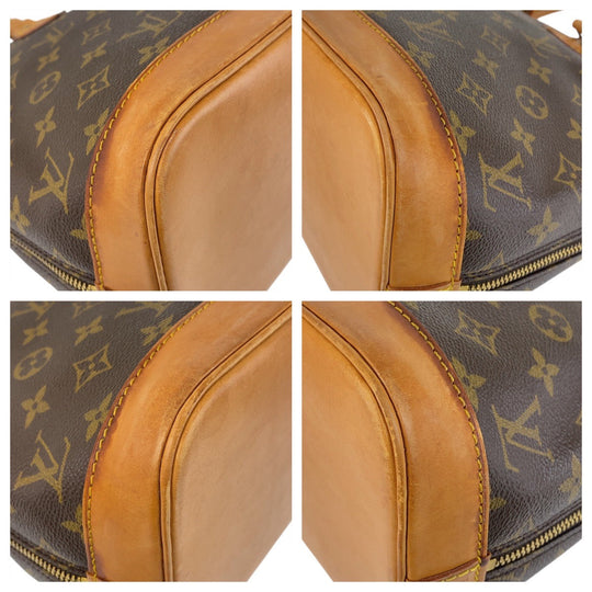 LOUIS VUITTON Handbag M51130 PVC, Leather Brown Gold Metal Handbag Monogram Alma Women Used Authentic