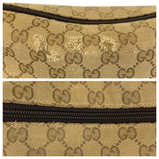 GUCCI Shoulder Bag 374411 GG canvas, leather Beige Brown SilverMetal Crossbody Shoulder Bag Messenger Bag Women Used Authentic