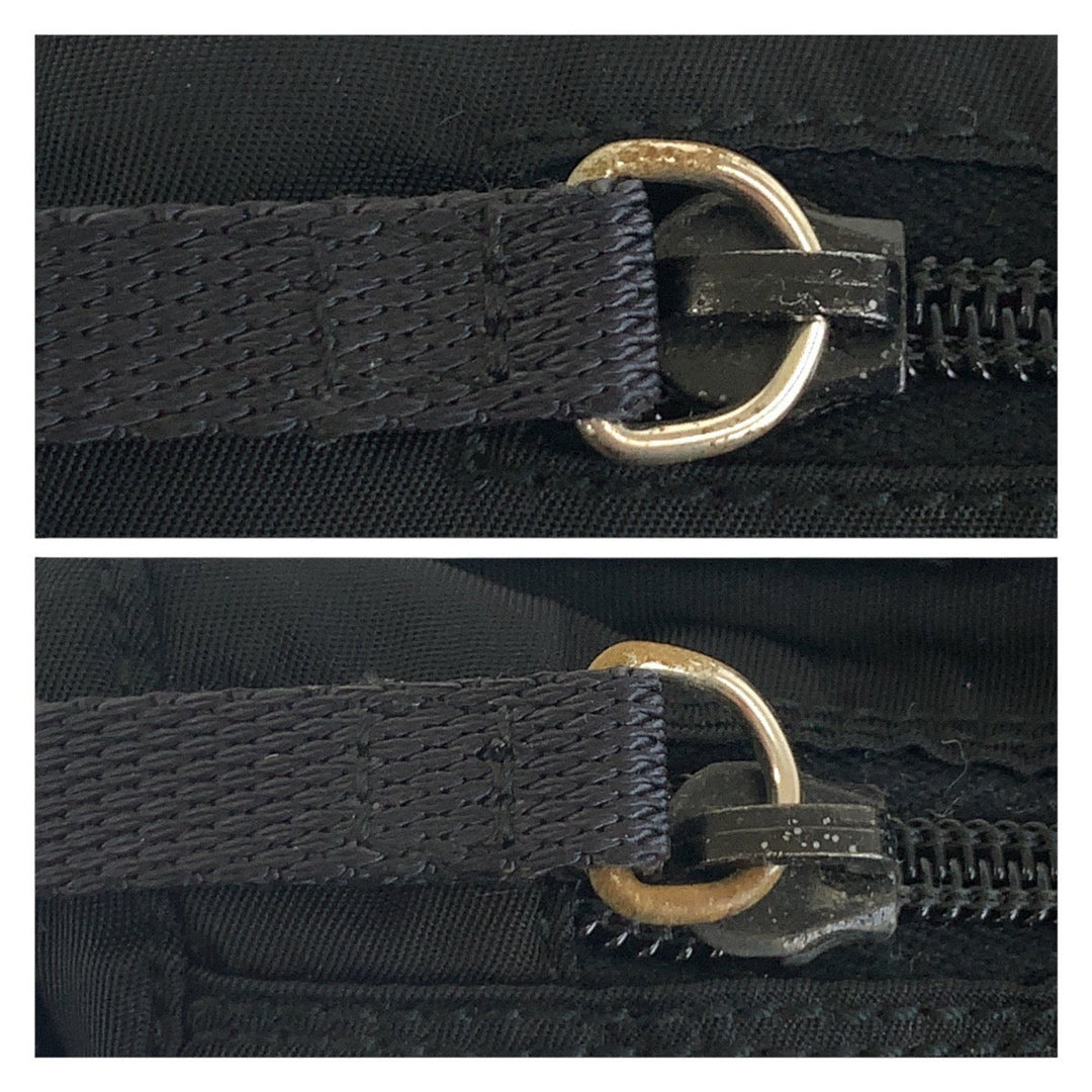 PRADA Shoulder Bag Nylon Black SilverMetal Crossbody Shoulder Bag Test Triangle With logo mens Used Authentic