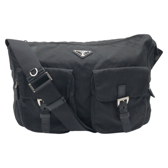 PRADA Shoulder Bag Nylon Black black Shoulder Bag Messenger Bag Unisex Test Triangular logo mens Used Authentic