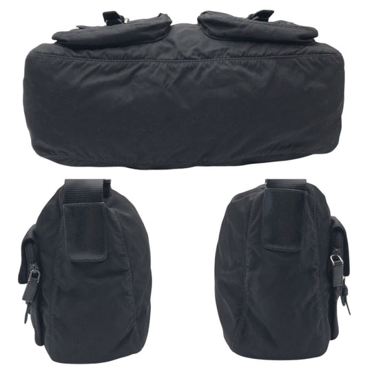 PRADA Shoulder Bag Nylon Black black Shoulder Bag Messenger Bag Unisex Test Triangular logo mens Used Authentic