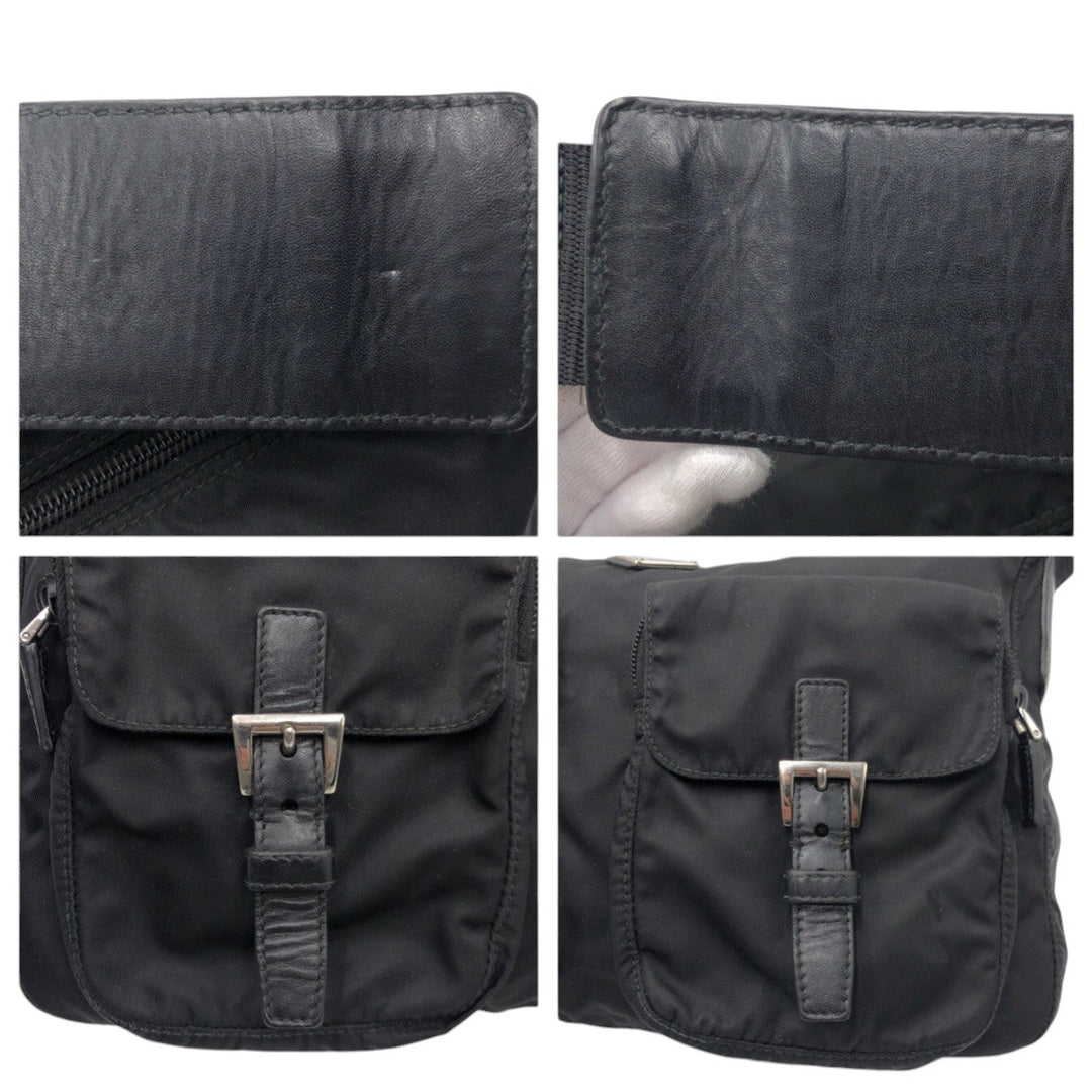 PRADA Shoulder Bag Nylon Black black Shoulder Bag Messenger Bag Unisex Test Triangular logo mens Used Authentic