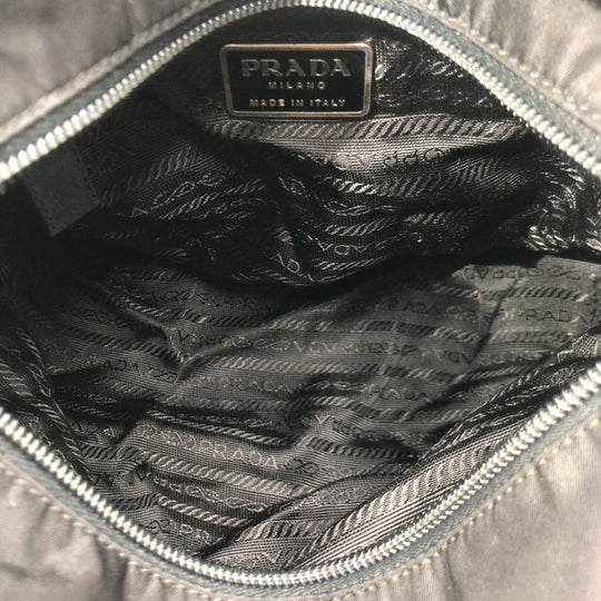 PRADA Tote Bag Nylon Black black Tote Bag Shoulder Bag Handbag Test Triangular logo Women Used Authentic