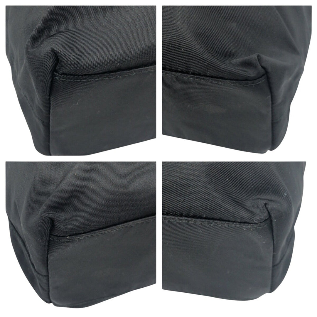 PRADA Tote Bag Nylon Black black Tote Bag Shoulder Bag Handbag Test Triangular logo Women Used Authentic
