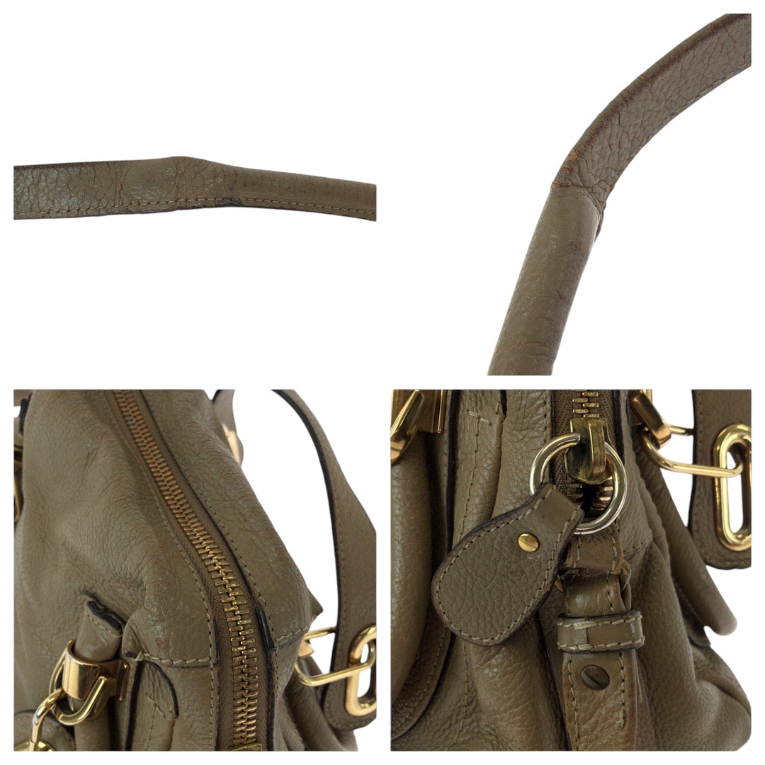 Chloe Shoulder Bag leather Brown Paraty logo
