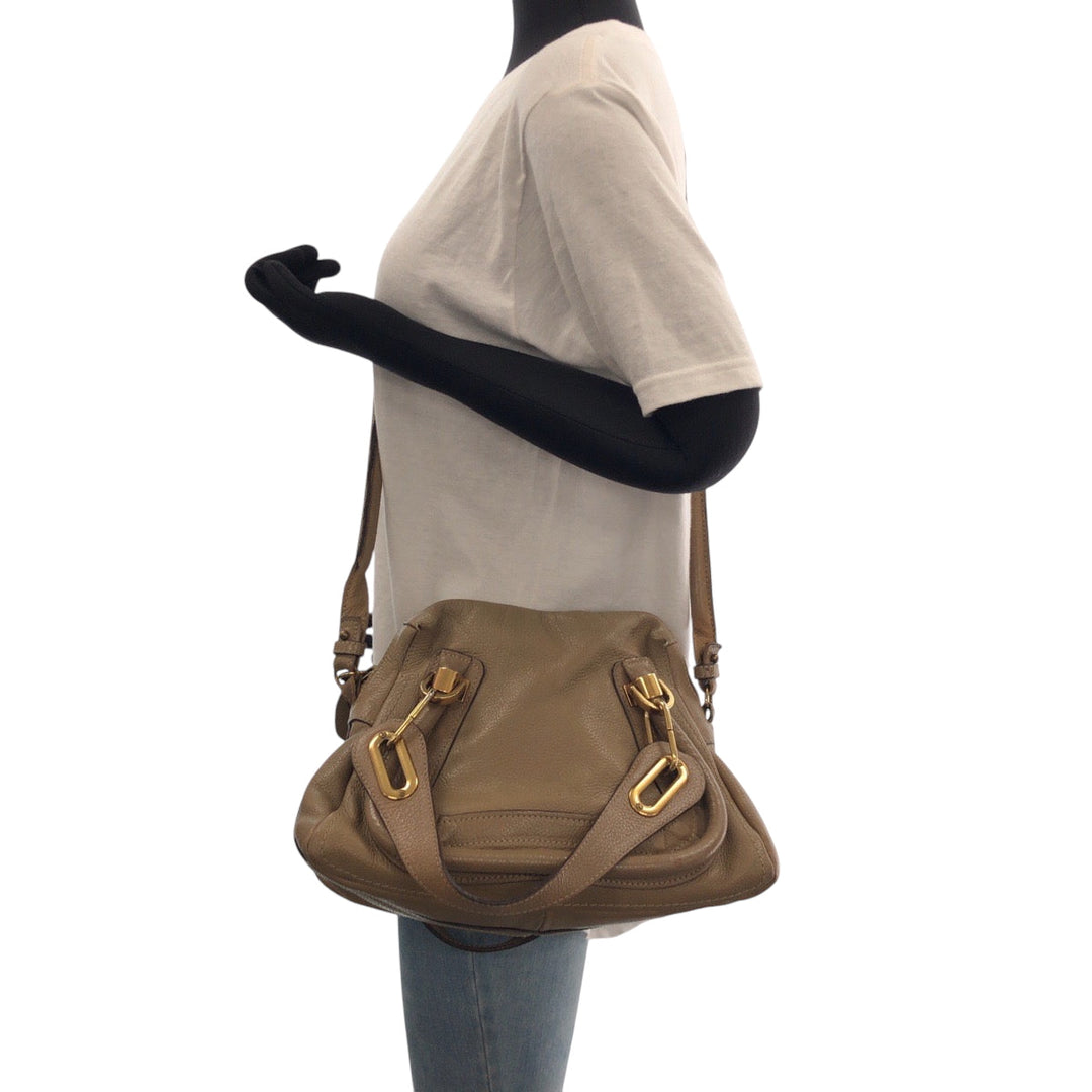 Chloe Shoulder Bag leather Brown Paraty logo