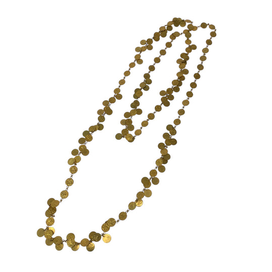 CHANEL Necklace metal gold Coin necklace COCO Mark Women Used Authentic