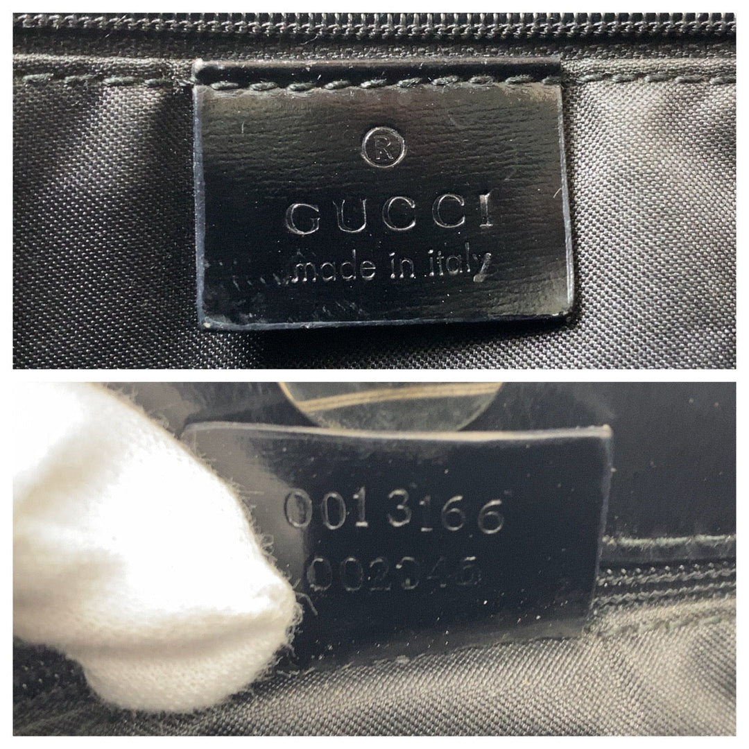 GUCCI Shoulder Bag 13166 GG canvas Black SilverMetal Shoulder Bag Women Used Authentic