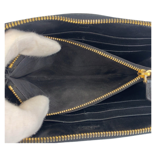 PRADA Long Wallet Purse Nylon black Long Wallet Purse Women Used Authentic