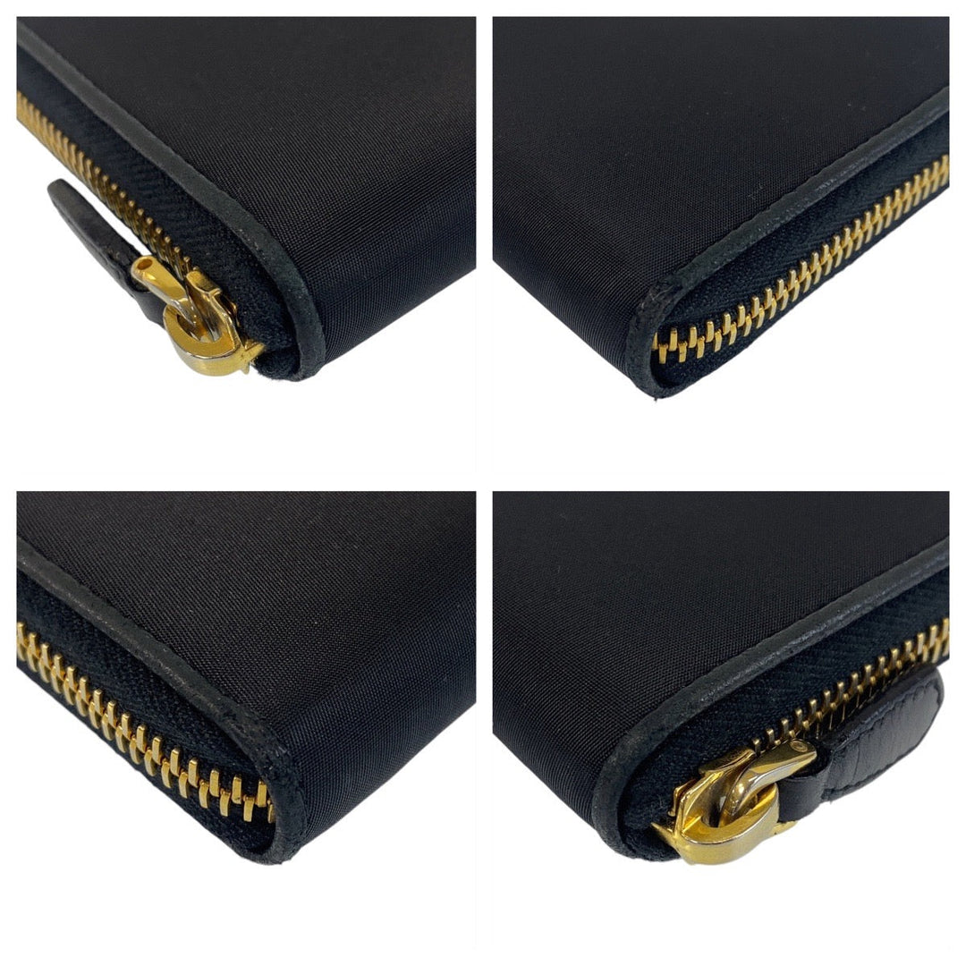 PRADA Long Wallet Purse Nylon black Long Wallet Purse Women Used Authentic