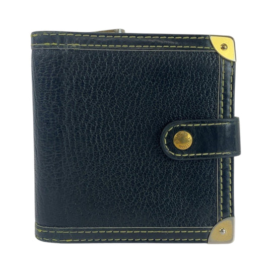 LOUIS VUITTON Bifold Wallet M91828 leather Black GoldMetal Folding wallet Compact wallet Suhari mens(Unisex) Used Authentic