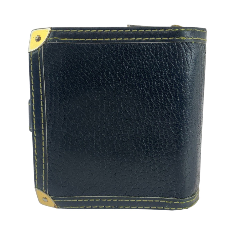 LOUIS VUITTON Bifold Wallet M91828 leather Black GoldMetal Folding wallet Compact wallet Suhari mens(Unisex) Used Authentic