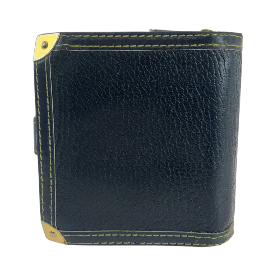 LOUIS VUITTON Bifold Wallet M91828 leather Black GoldMetal Folding wallet Compact wallet Suhari mens(Unisex) Used Authentic