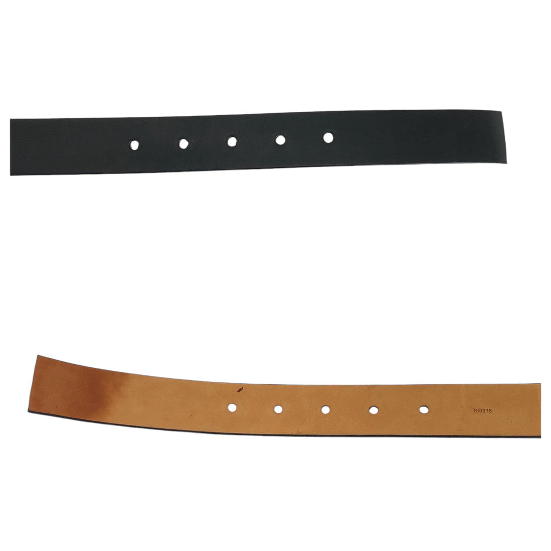 LOUIS VUITTON belt M6896 leather black belt square buckle Saintur LV stamp mens Used Authentic