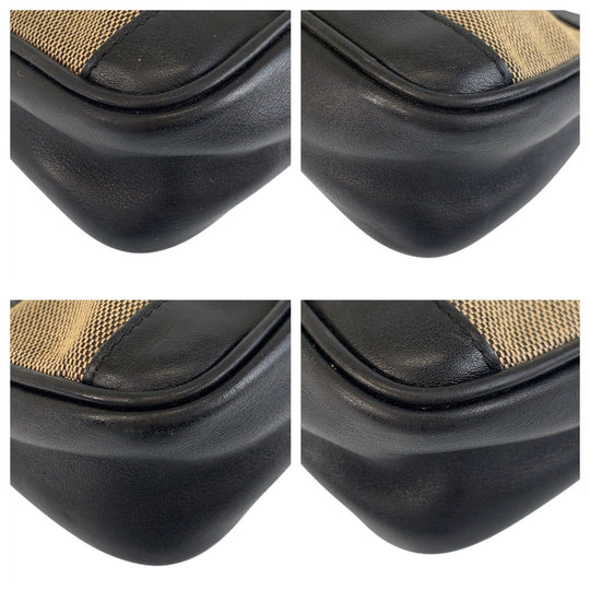 GUCCI Handbag 92820 Canvas, Leather Brown Black SilverMetal Handbag accessory pouch Women Used Authentic
