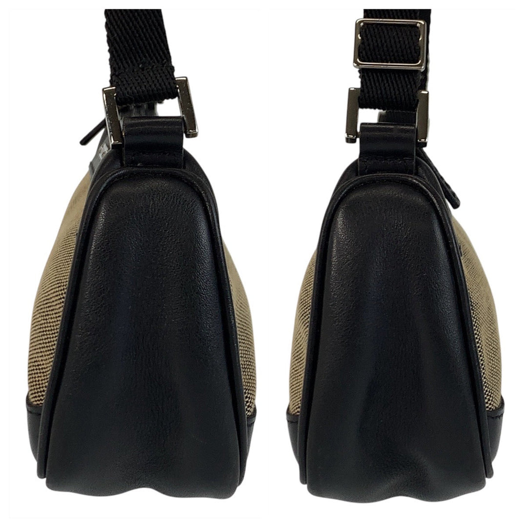 GUCCI Handbag 92820 Canvas, Leather Brown Black SilverMetal Handbag accessory pouch Women Used Authentic