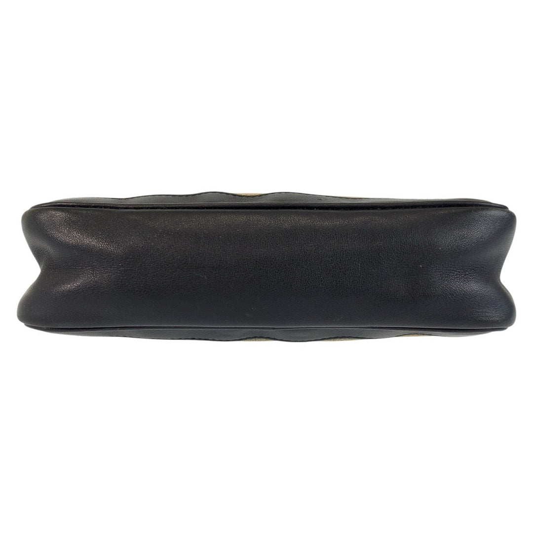 GUCCI Handbag 92820 Canvas, Leather Brown Black SilverMetal Handbag accessory pouch Women Used Authentic