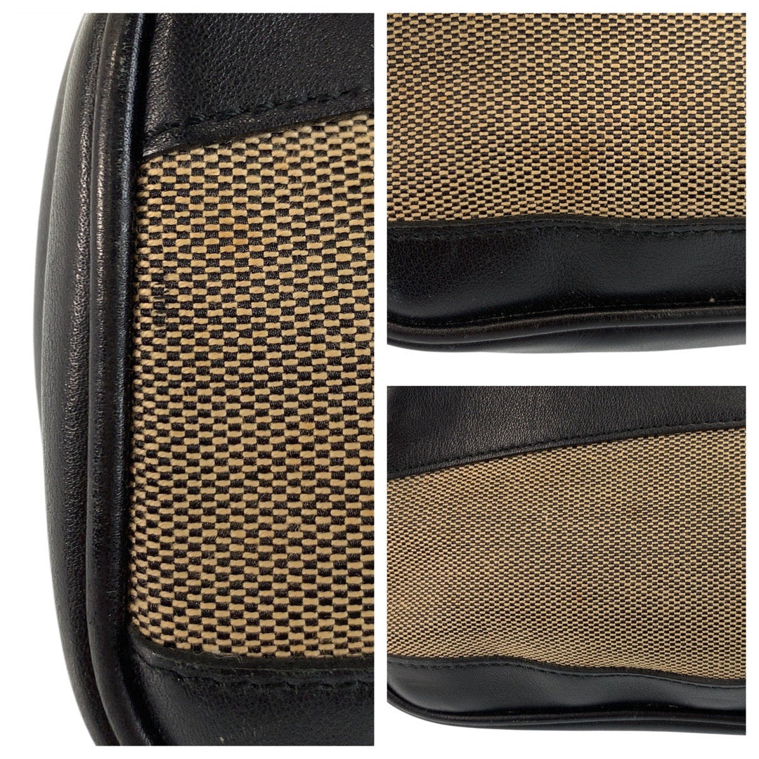 GUCCI Handbag 92820 Canvas, Leather Brown Black SilverMetal Handbag accessory pouch Women Used Authentic