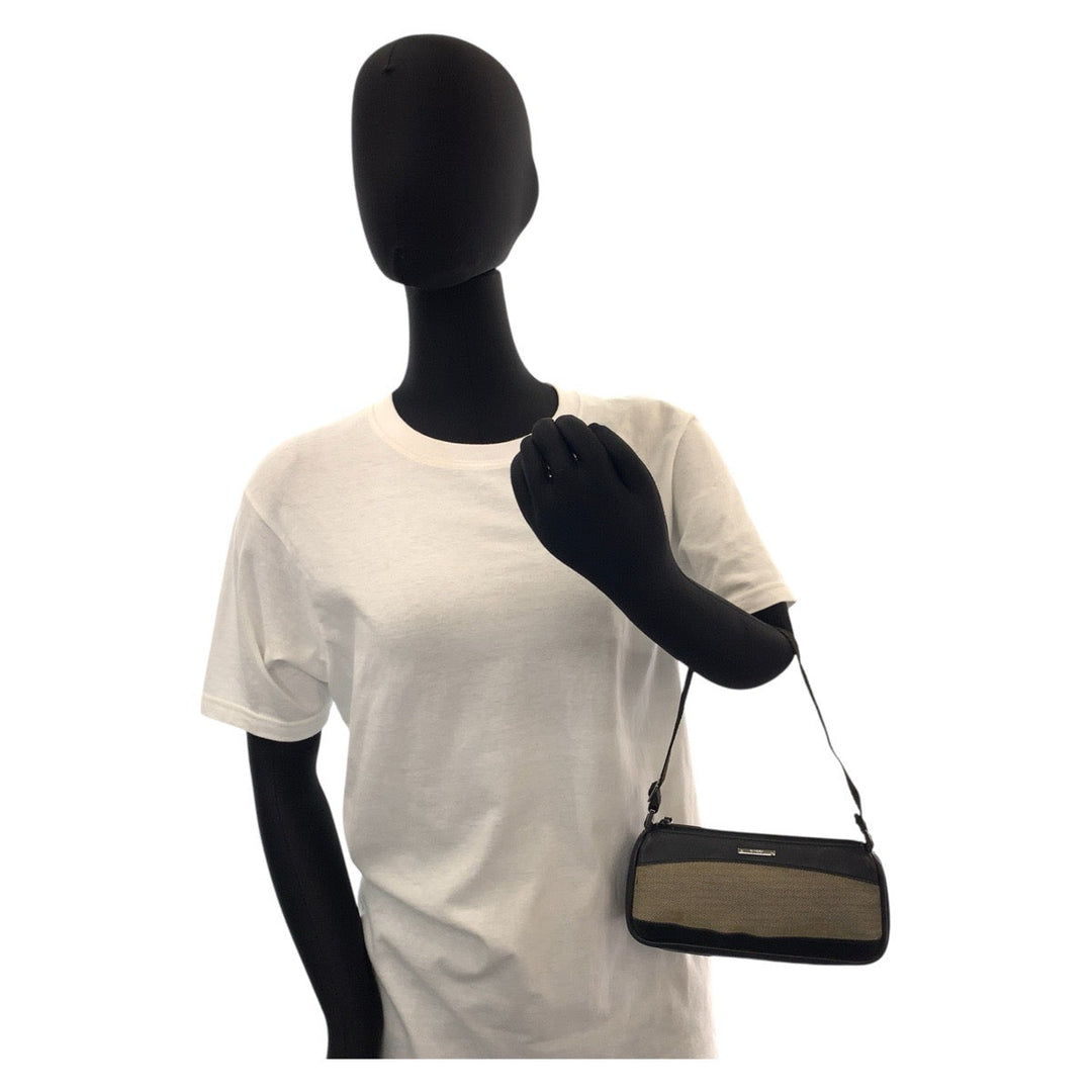 GUCCI Handbag 92820 Canvas, Leather Brown Black SilverMetal Handbag accessory pouch Women Used Authentic