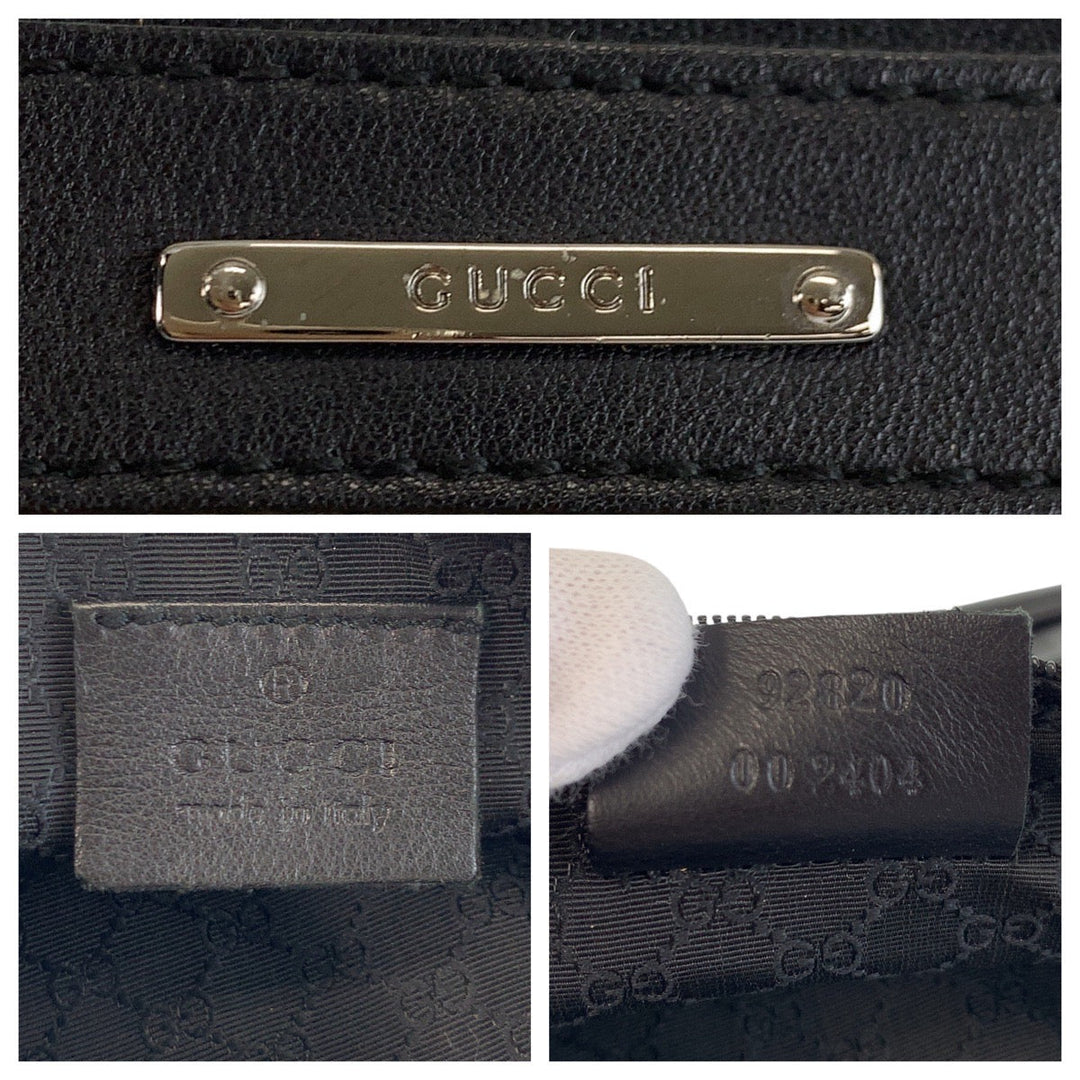 GUCCI Handbag 92820 Canvas, Leather Brown Black SilverMetal Handbag accessory pouch Women Used Authentic