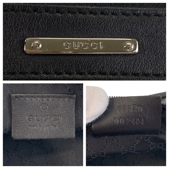GUCCI Handbag 92820 Canvas, Leather Brown Black SilverMetal Handbag accessory pouch Women Used Authentic