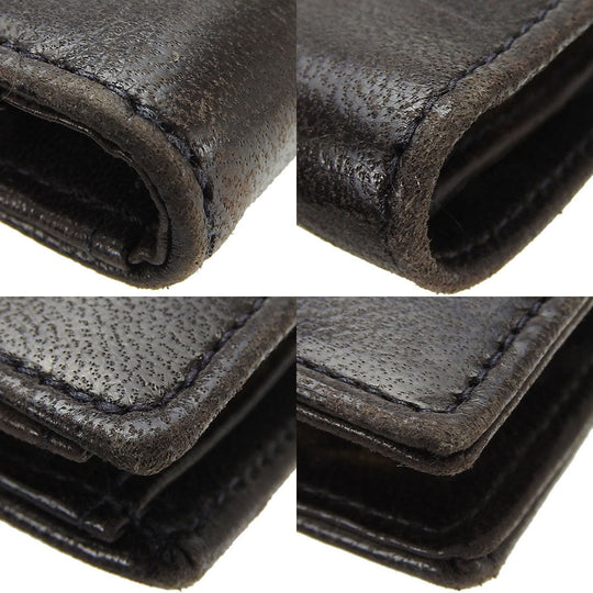 CHANEL Long Wallet Purse lambskin black COCO Mark Women Used Authentic