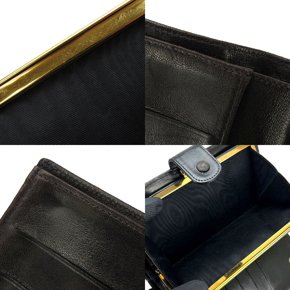 CHANEL Long Wallet Purse lambskin black COCO Mark Women Used Authentic