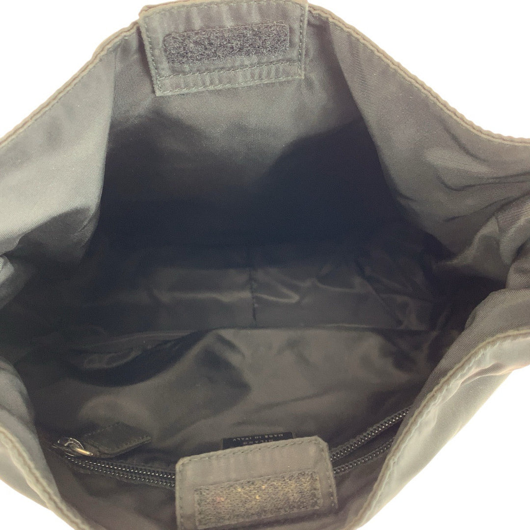 PRADA Shoulder Bag Nylon, Plastic Black SilverMetal Test Triangle With logo Women Used Authentic