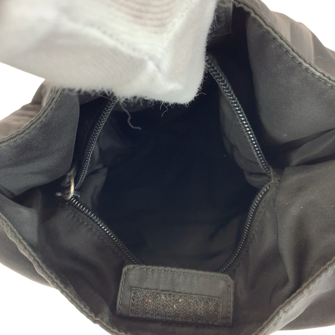PRADA Shoulder Bag Nylon, Plastic Black SilverMetal Test Triangle With logo Women Used Authentic